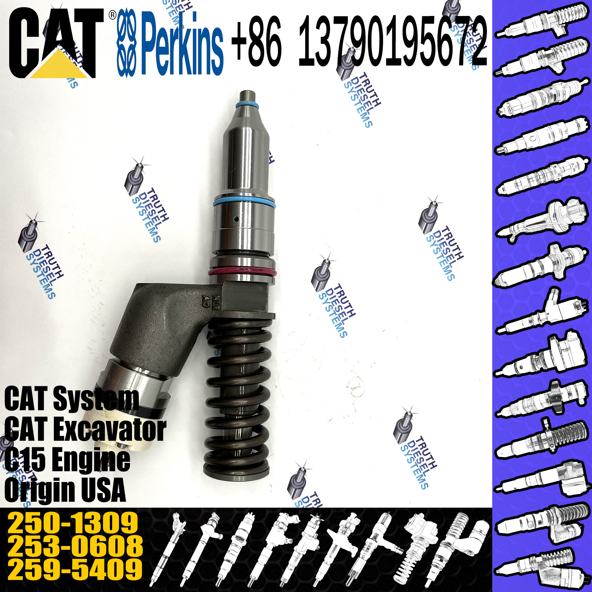 CAT C15 Engine Caterpillar Fuel Injector 10R-3258 250-1309 Origional Standard