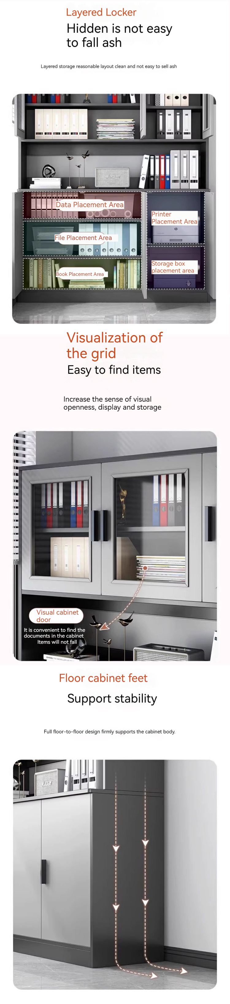 Spacious Wooden Storage Cabinet for Certificates and Trophies in Office or Living Room