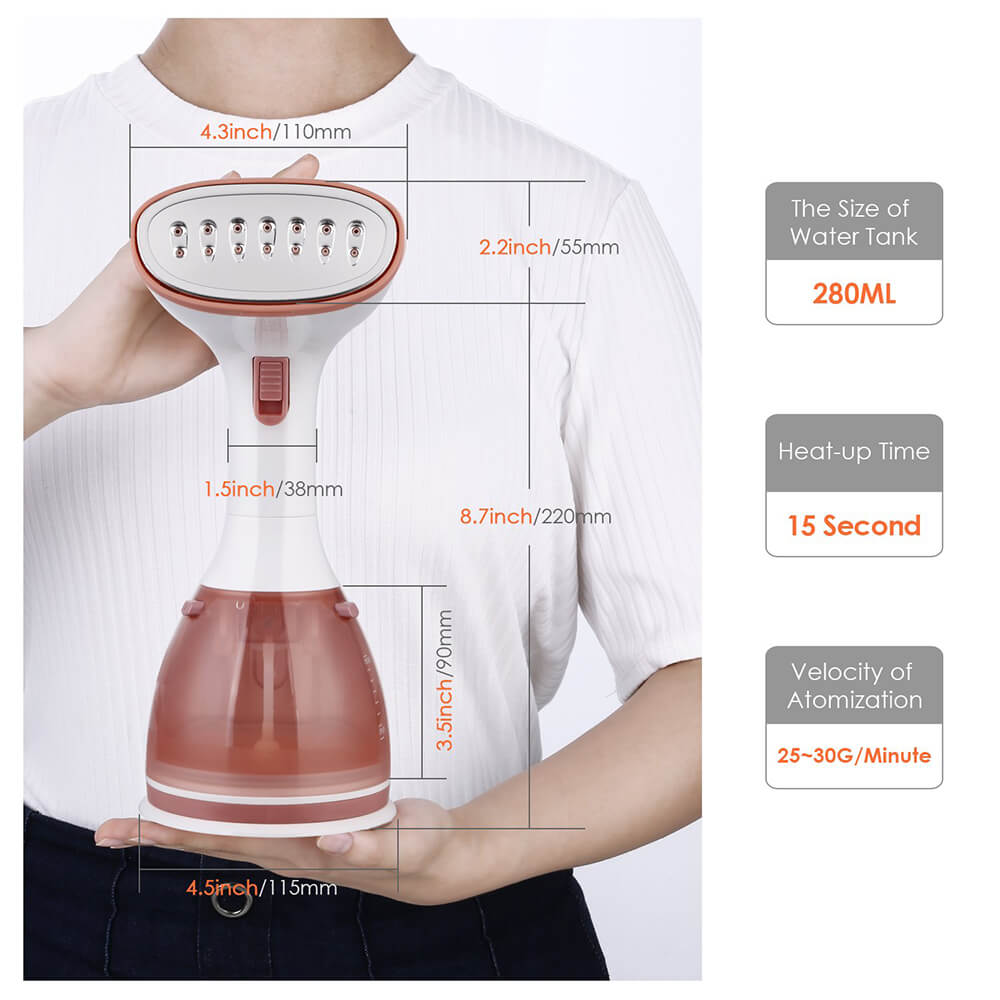 Yellow Travel Portable Handheld Clothes Garment Steamer Support No