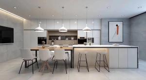 China White PET modern kitchen cabinet wholesale