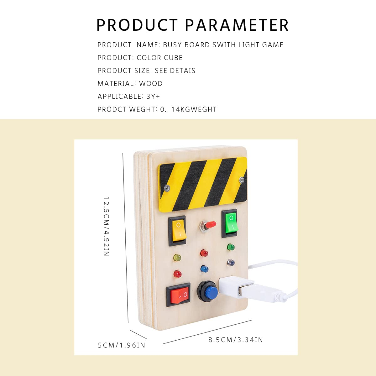 Engaging LED Light Busy Board Ideal for Babies 0-24 Months to Improve Fine Motor Skills