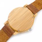 Wooden PC21S Quartz Movement Watch Genuine Leather Strap Design