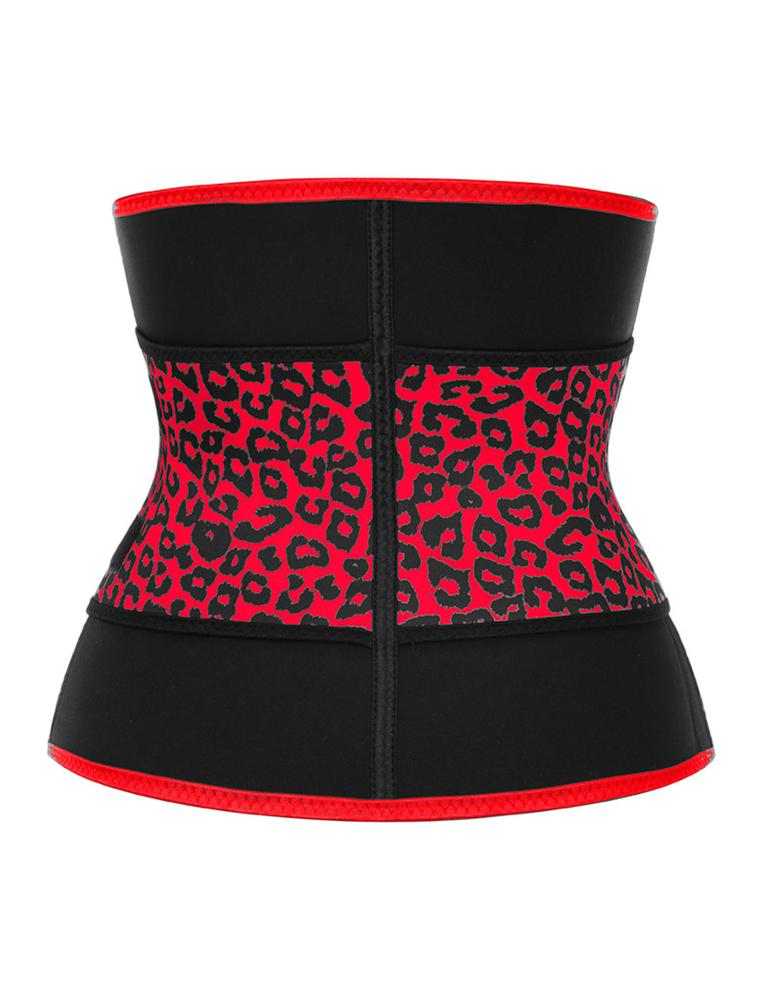 Knitted Weaving Method Private Label Leopard Print Compression Belt Waist Trainer