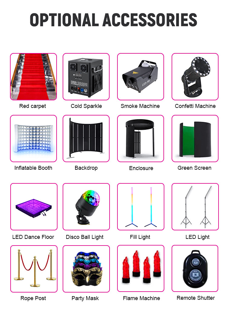 Fashion 360 Photo Booth Video Mirror Glass 360 Spinner Video Booth Intelligent