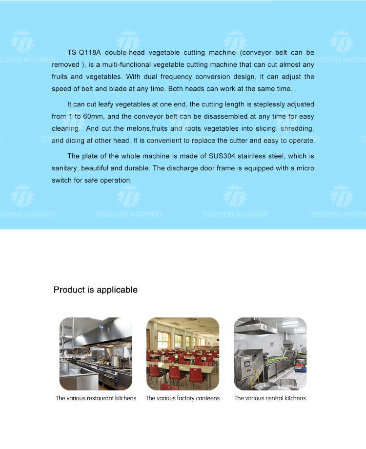 2.25kw 1000kg/h Vegetable Cutter Potato Slicer Machine