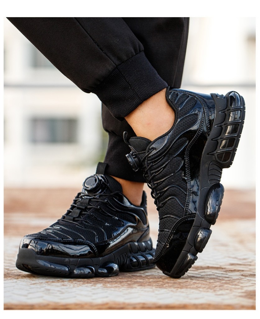 Microfiber Flying Knit Unisex Safety Shoes With TPU Sole And Swivel Button Kevlar Midsole