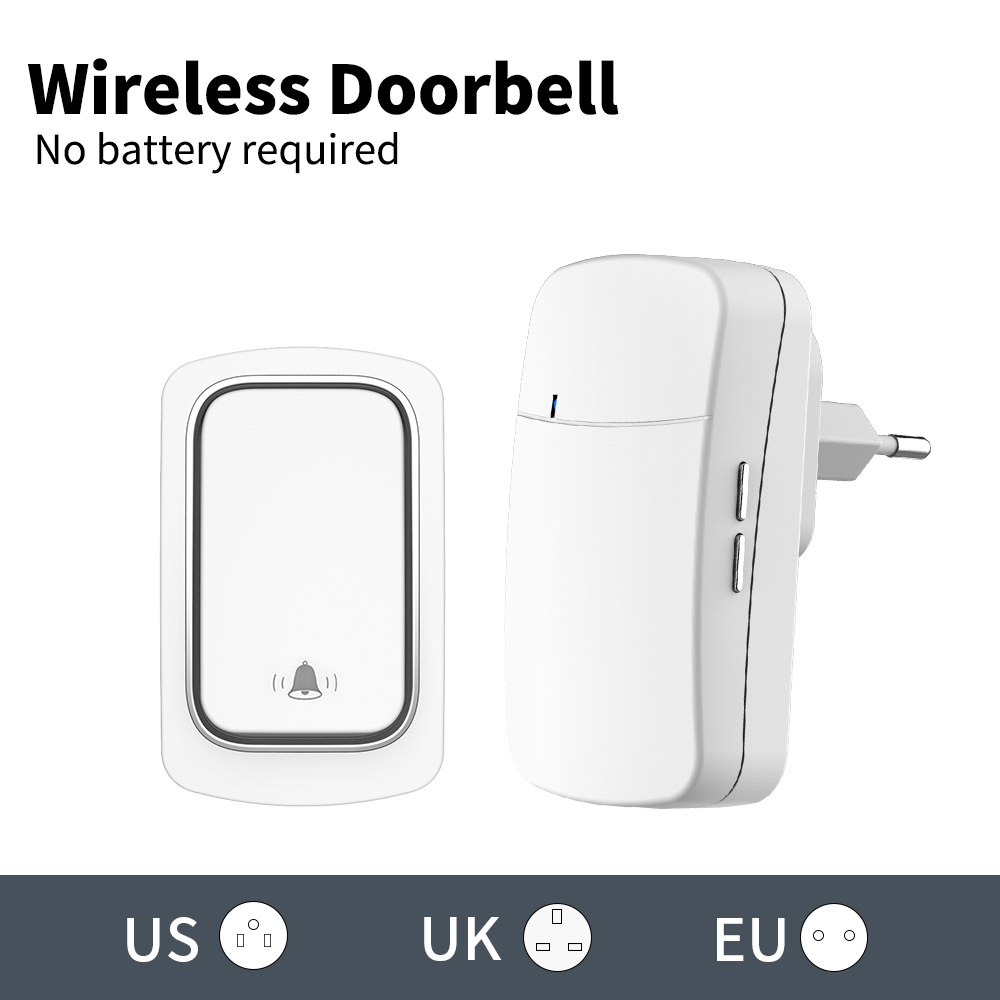 US EU UK Plug Tuya Video Doorbell Self Powered Waterproof Door Bell 150M