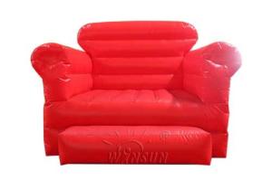 China Red Sofa Inflatable Model Water Resistant PVC Tarpaulin Made wholesale