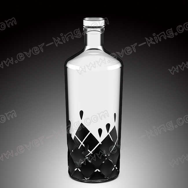 Empty Square Glass Fancy Rum Bottles 1000ml For Liquor