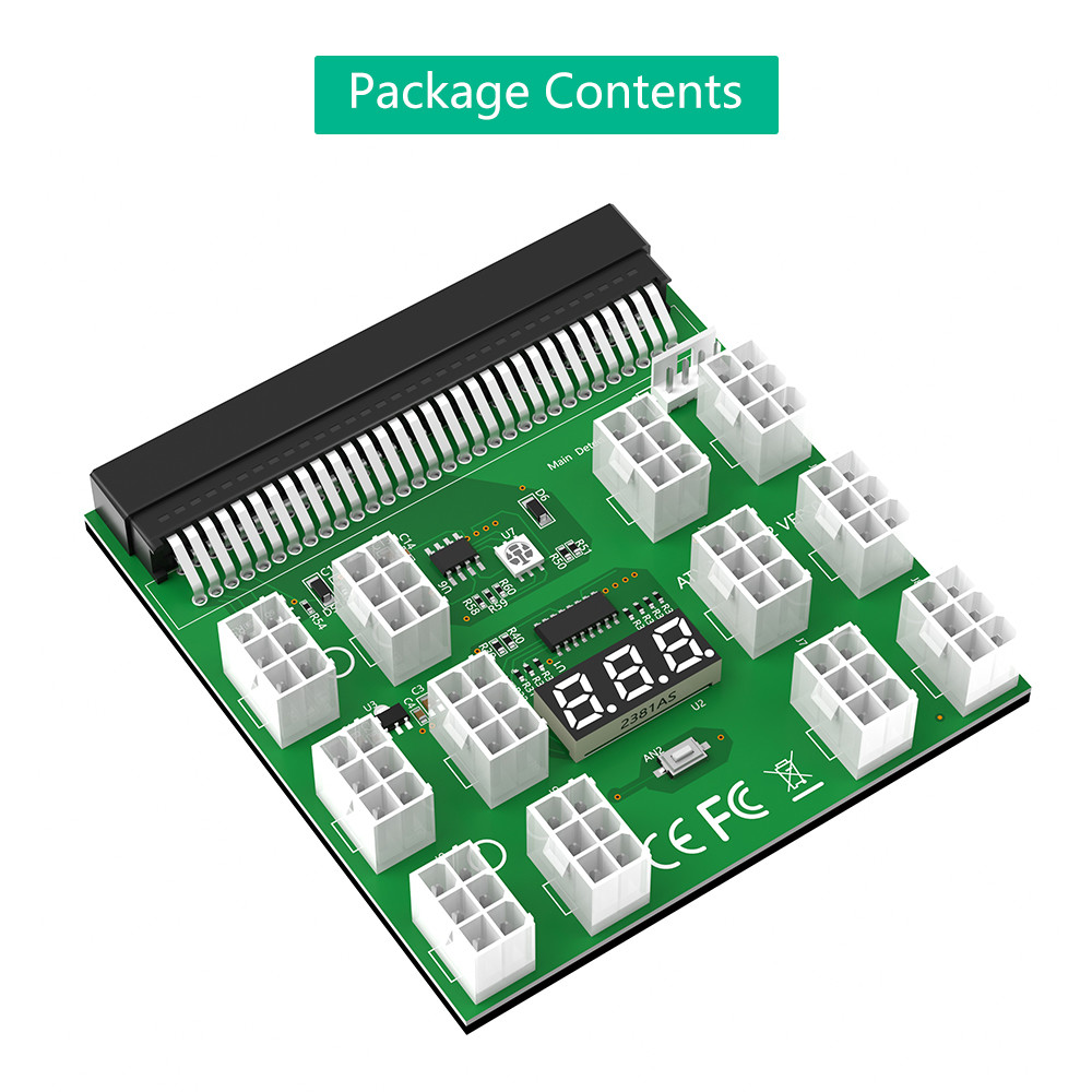 12 PCS ATX 6Pin Connectors Power Supply Breakout Board Adapter for ETH Bitcoin Mining