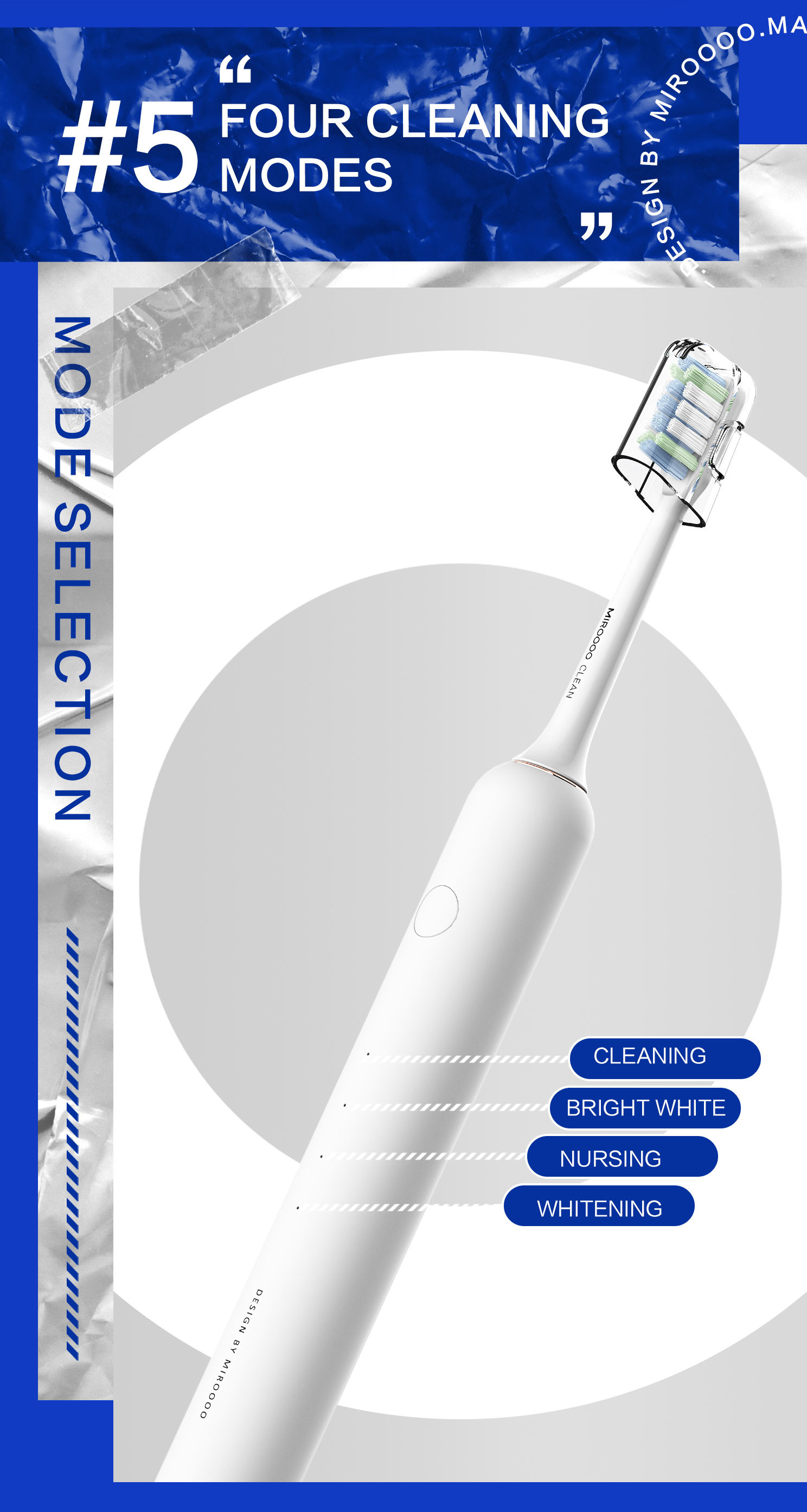 IPX7 Sonic Waterproof Electric Toothbrush Rechargeable Customized Logo