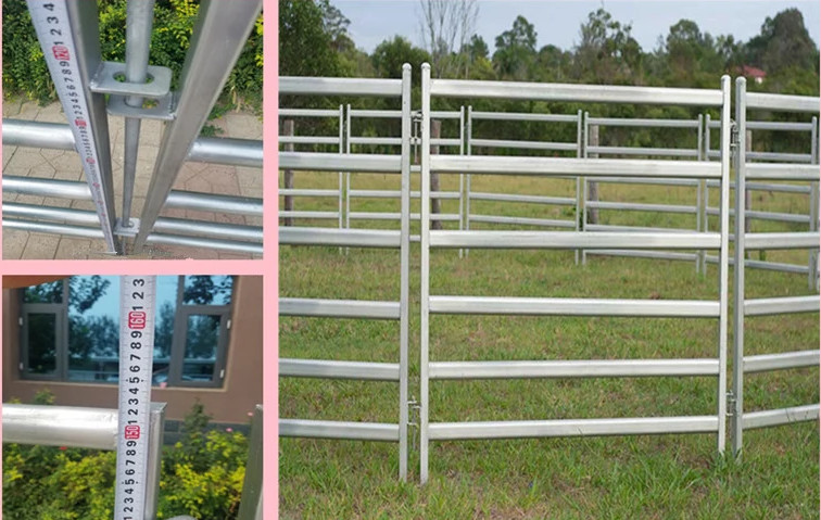 3 Rails 4m Metal Corral Fence Galvanized Livestock Fencing Panels