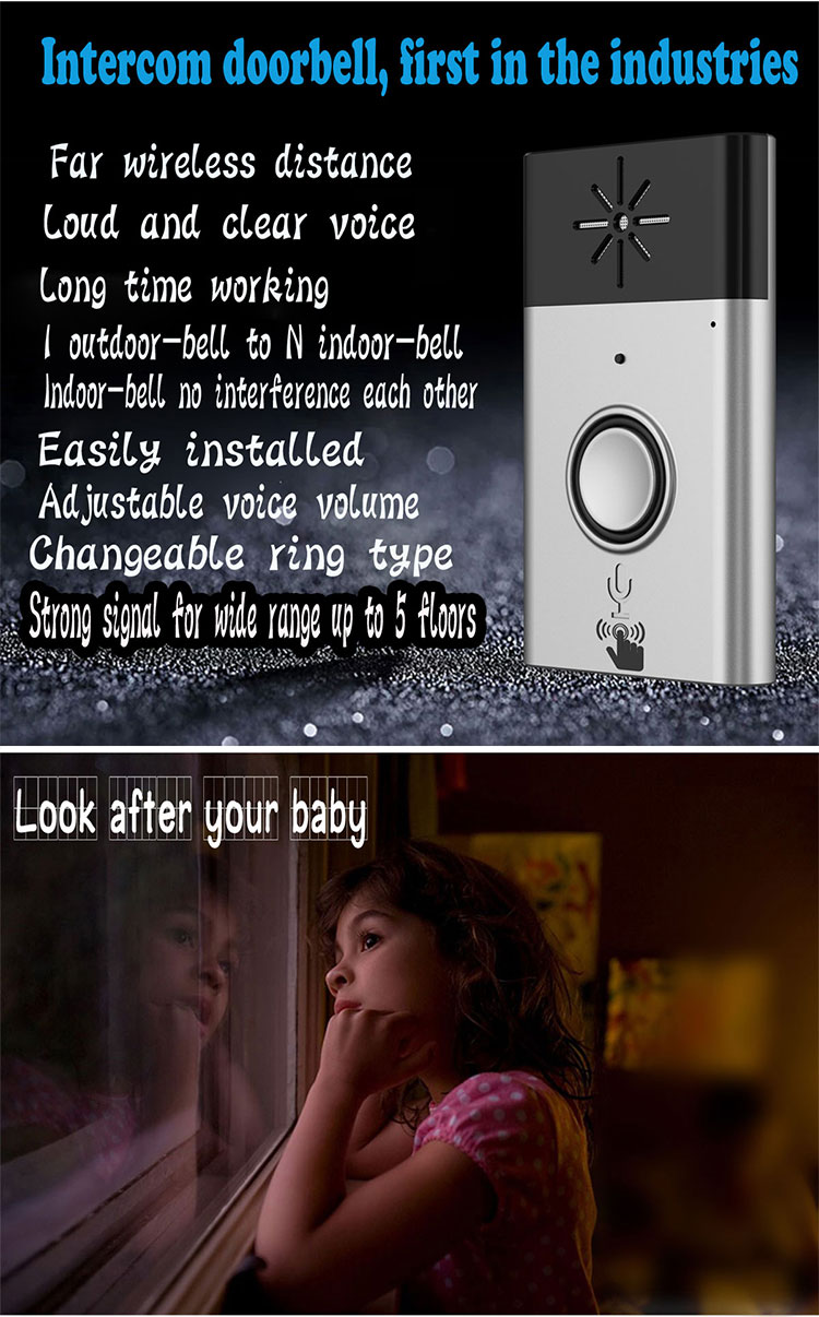 silver/gold color talk function wireless door bell