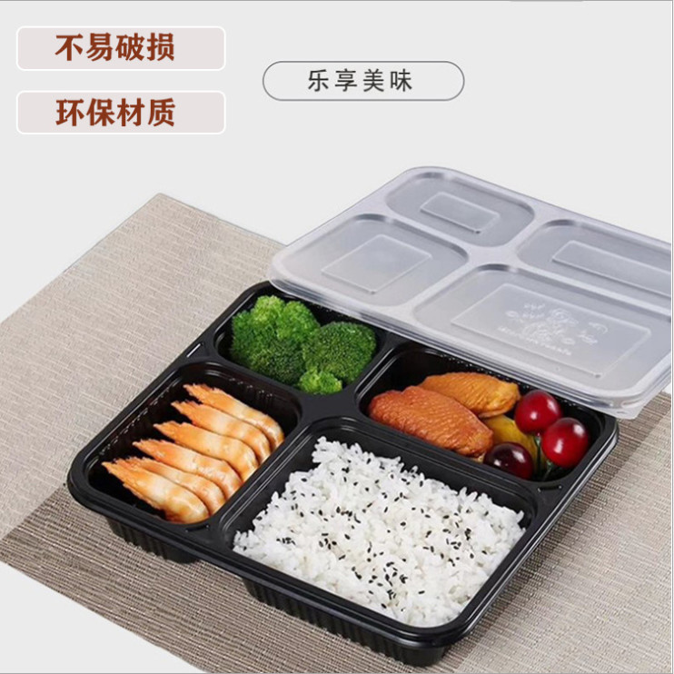 Rectangular Plastic Take Away Box Disposable Skid Proof 650ml