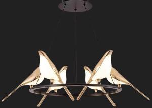China Sea Shipping Gold Round Bird Mounted LED Chandelier wholesale