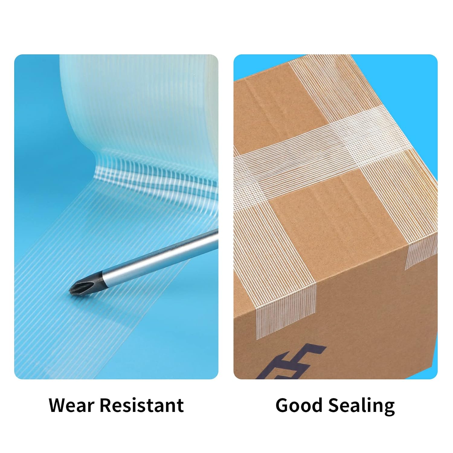Transparent Self Adhesive Insulation Fiberglass Filament Tape Bi Directional Filament Tape