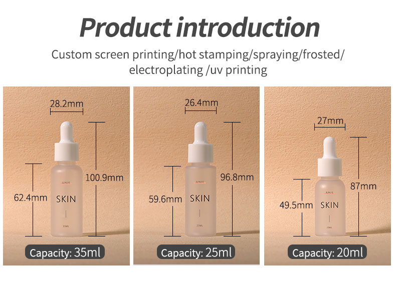 1oz 30ml PET Plastic Bottle Luxury Push Button Dropper Bottle Clear Scrub For Serum And Lotion
