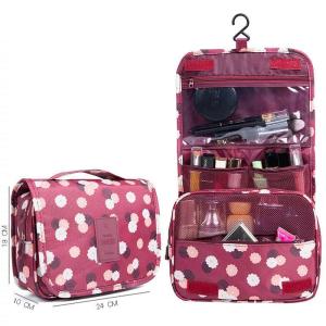 China 300D 420D PVC Makeup Travelling Storage Bag Rose Red Waterproof Toiletry Bag wholesale