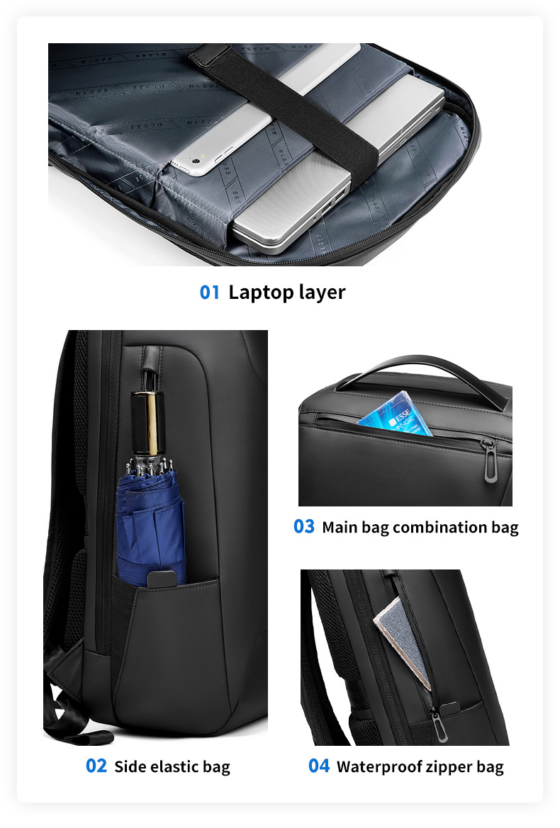 Usb Charging Waterproof Business Backpack 20-39Liter Dirt Resistant