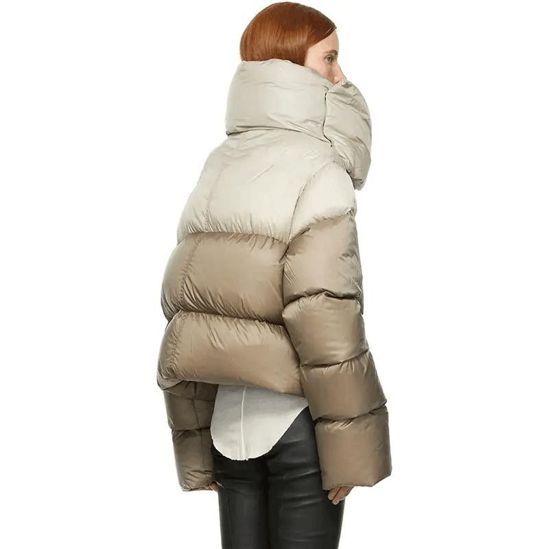 Winter New Thick Down Cotton Puffer Coat for Ladies Vintage Warm Women Clothing Scarf Design Bubble Jacket