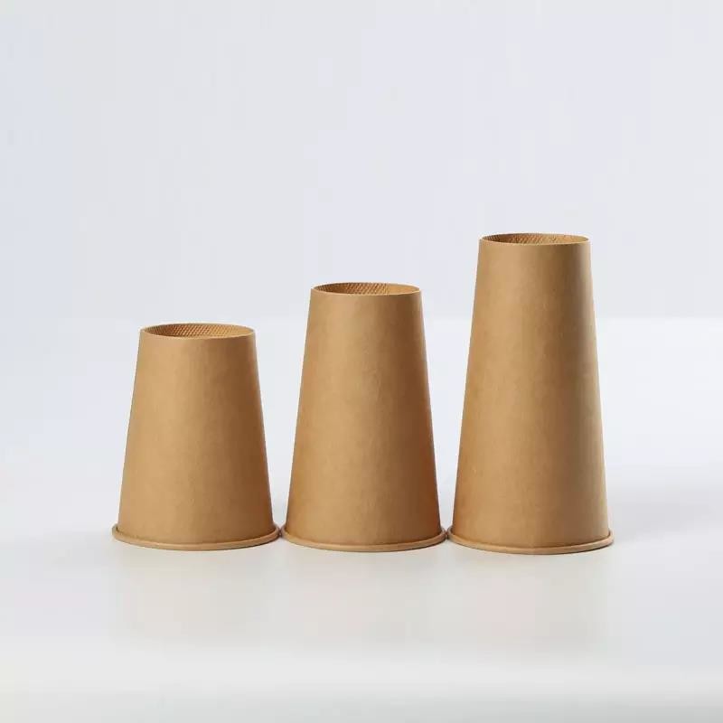 Desserts Flexo Printing 32oz Biodegradable Kraft Paper Hot Coffee Cups
