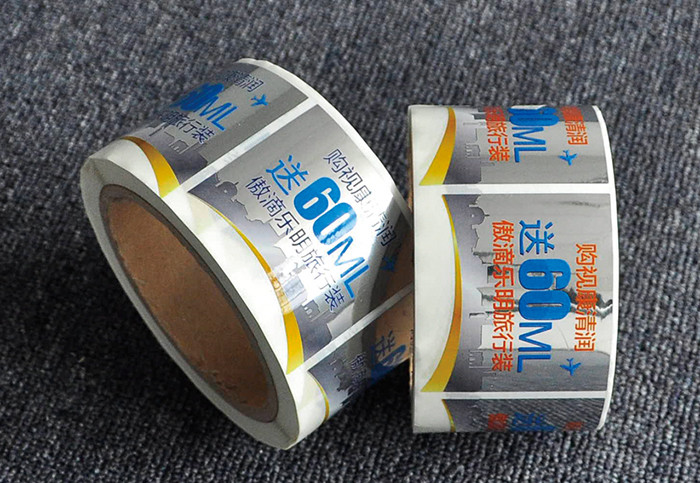 Custom waterproof glossy strong self adhesive PET silver label roll printing