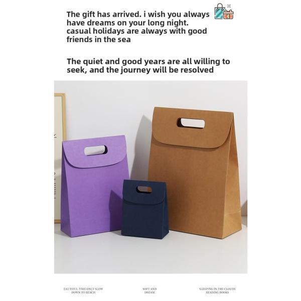 Custom Foldable Kraft Paper Gift Box Jelly Cookie Suger Food Packaging Gift Kraft Box With Handle