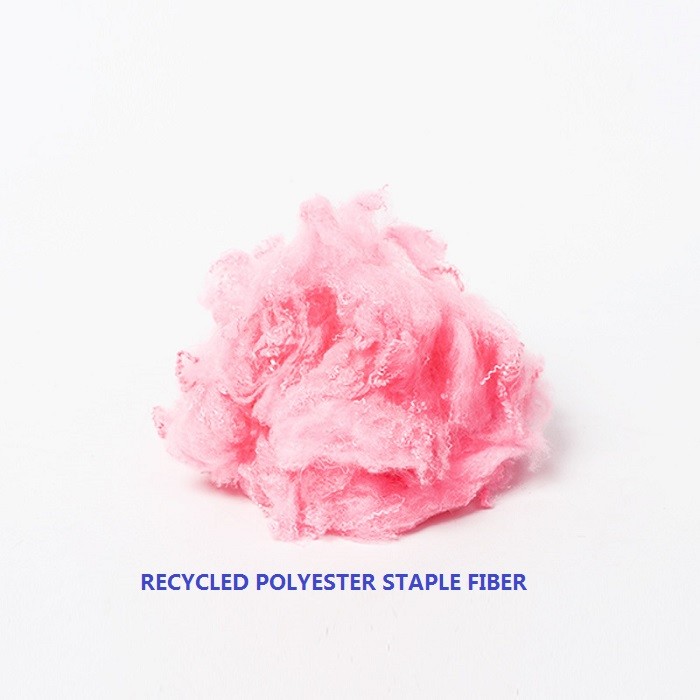 Compressed Chopped Recycled Polyester Fiber Dyeing Pink Color Filling Material