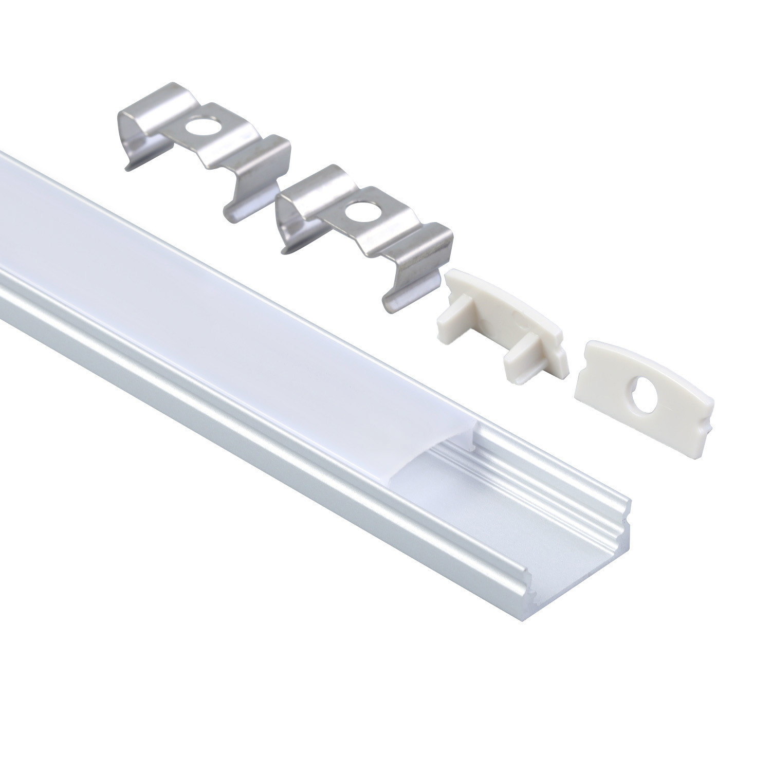 U Shape Silver Black White Extrusion Channel LED Aluminum Profile For Strip Light