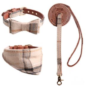 China luxurious Collars Triangular Scarves Leashes Dog Sets wholesale