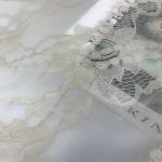 Romanticism Wedding Dress Embroidered Mesh Lace Fabric OEM Available