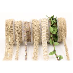 China Garment Decoration Jute Rope Ribbon Gift Packing Wired Burlap Ribbon wholesale