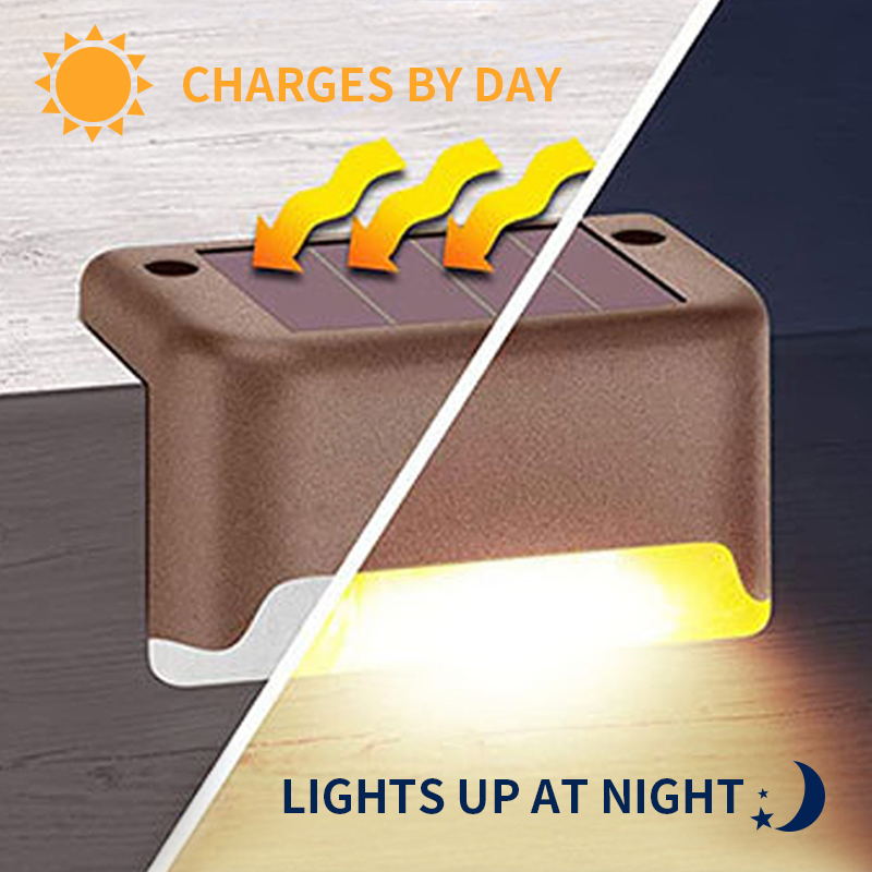 LED Solar Deck Lights IP44 Water Resistant for Stairs, Step, Fence, Yard, Patio