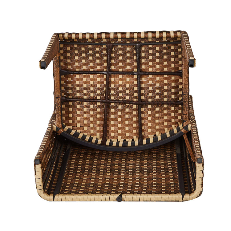 Outdoor Rattan Furniture for Coffee Shop Tempered Glass Top Table and Chair Set