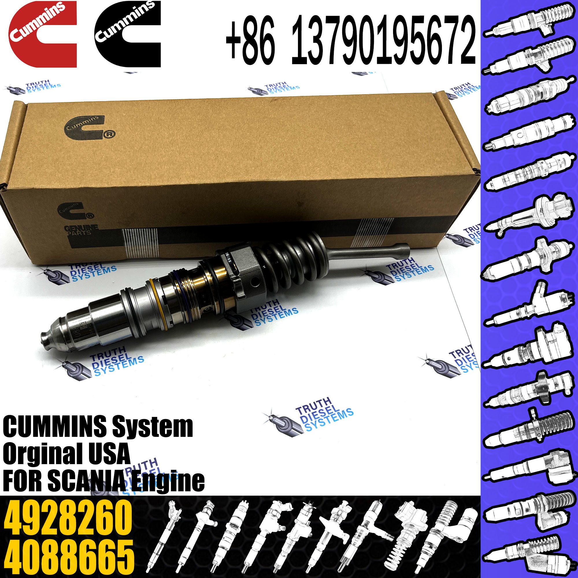 Diesel pump engine common rail fuel injector 4010346 4062569 4088301 4088725 4928260
