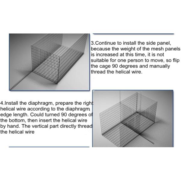 Square Hole Gabion Mesh Cage / Metal Gabion Baskets As Riverbank Protection