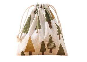China 145GSM Breathable Cotton Linen Fabric Drawstring Bags For Jewelry / Toys Storage wholesale