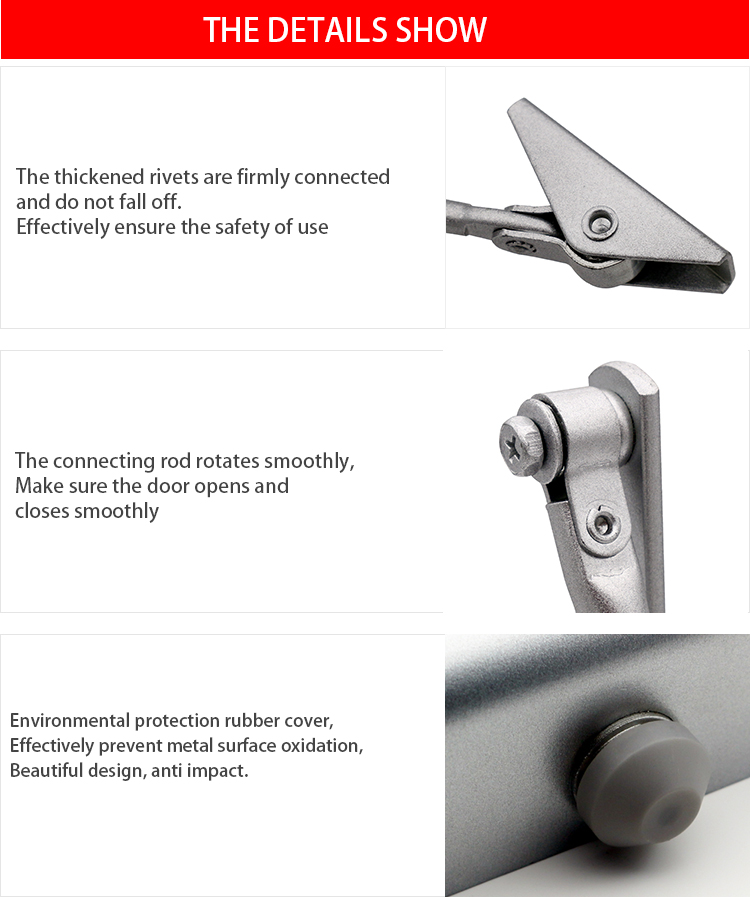 Fire Door Option Aluminum Hydraulic Heavy Duty Automatic Door Closer With Sliding Arm