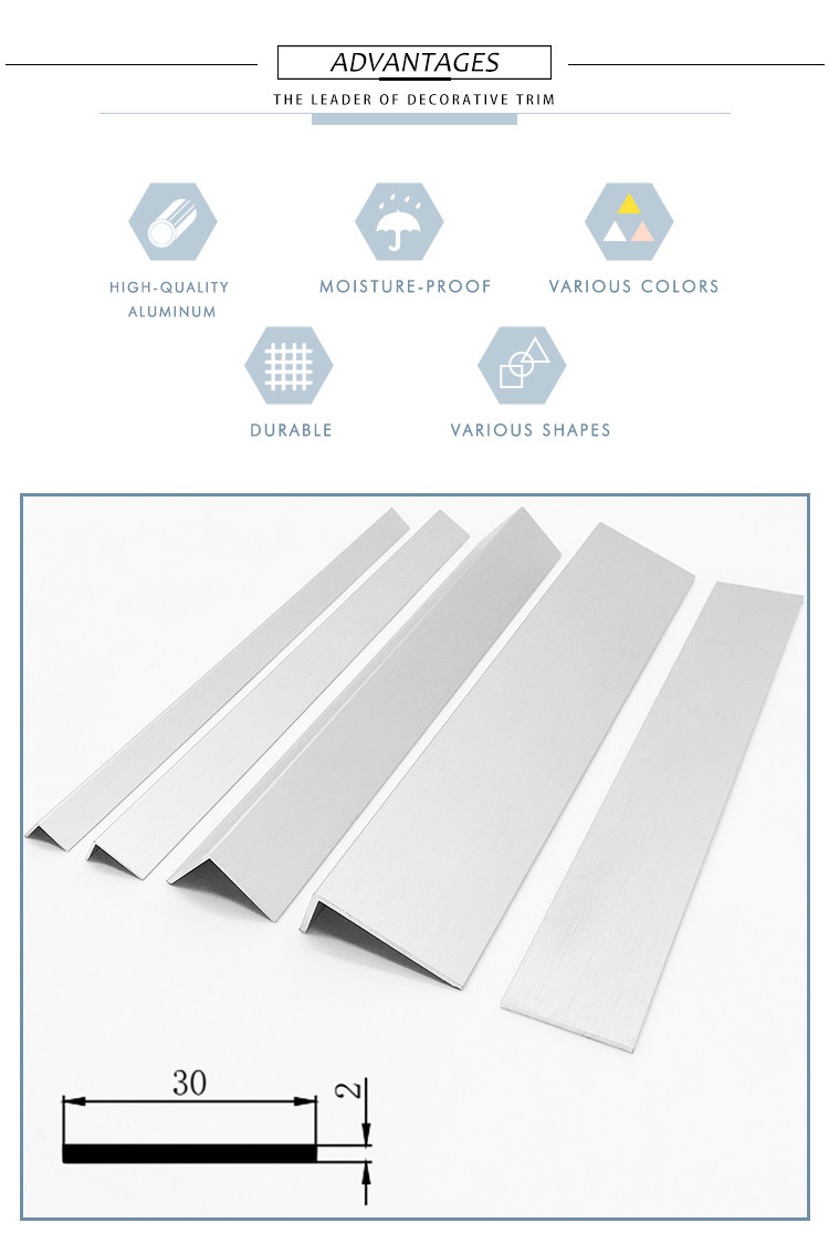 Powder Coated Aluminium Angle Trim T8 Temper 6000mm Length For Building