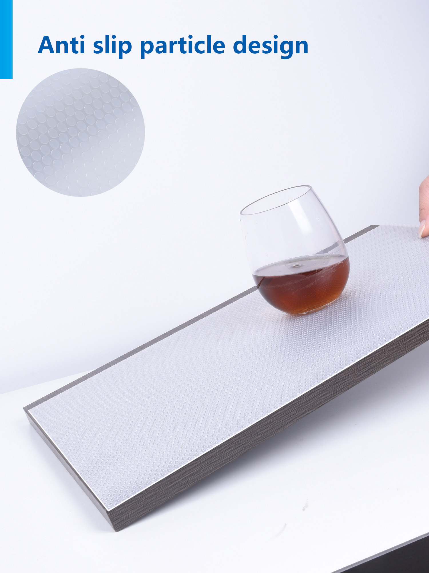Sustainable Ribs Pattern Anti Slip Tray Liner for Kitchen Cabinet Drawer Wardrobe Shelf