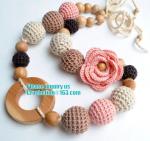 Baby sling necklace, baby bracelet, crochet bracelet, teething bracelet, crochet