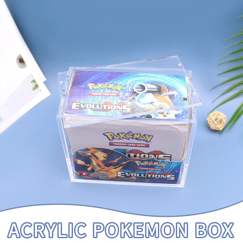 Factory Custom Acrylic Box Magnetic Box Pokemon Game Card Storage Box Toy Display Stand, Acrylic Display Case