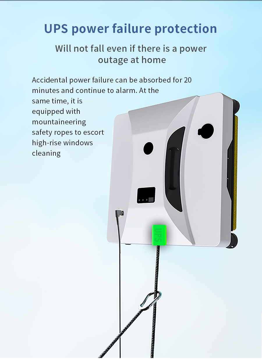 Rise Window Cleaning Robot Noise 65dB Cleaning Speed 3.5 Mins/m2 Household Vacuum US Plug