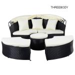 Round / Curved Outdoor Sofa , Comfortable Contemporary Outdoor Furniture Lounge