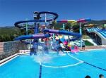 Enclosed Twist 4 Lane Water Slide Combo Commercial Fiberglass Spiral