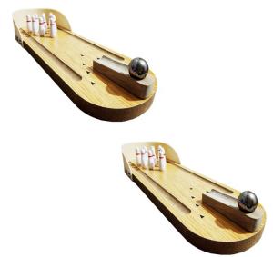 China Kingda 350g Wood Tabletop Bowling Set Indoor family sports CE approval wholesale