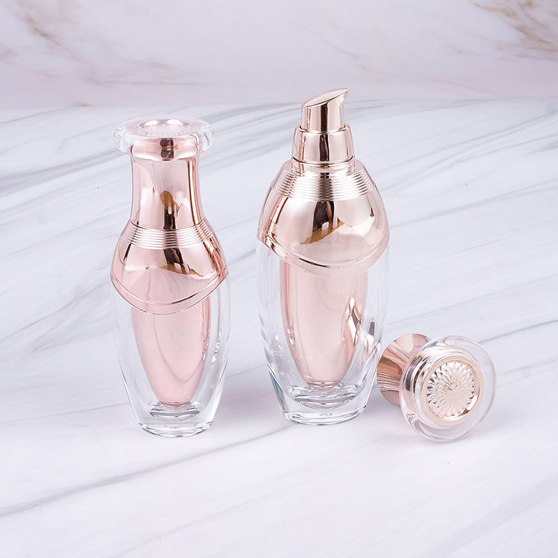 30ml 50ml Luxury Plastic Lotion Bottles Cosmetic Acrylic Spray Bottle With Gold Caps