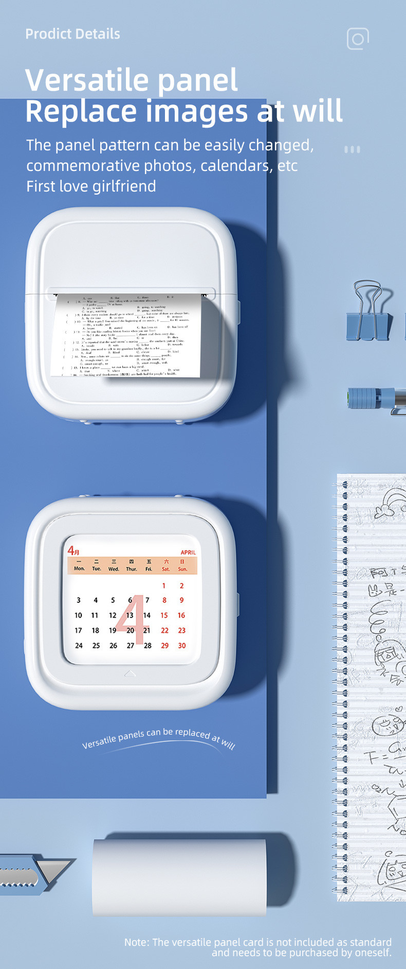 New Design Mini Label Printer BT Connection With MP3 Music Player