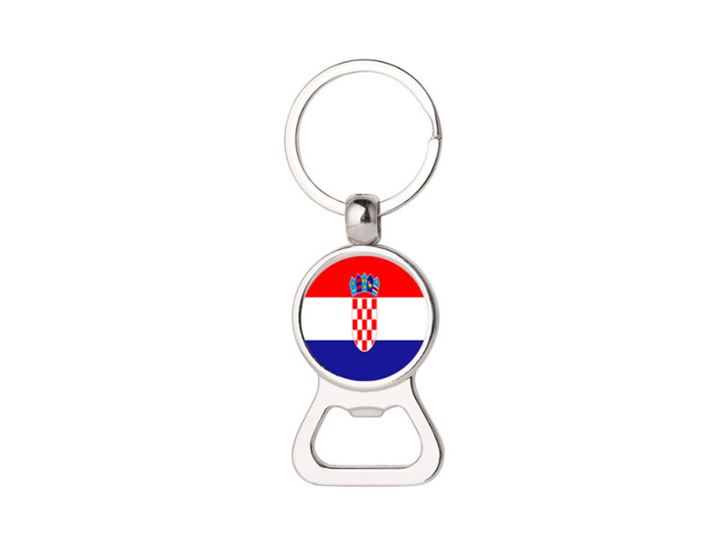 Custom personalized national holiday promotion printed country flag logo bottle opener key ring,