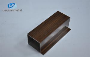 China Wooden Grain Aluminium Window Profiles Aluminum Window Sections With Cutting wholesale